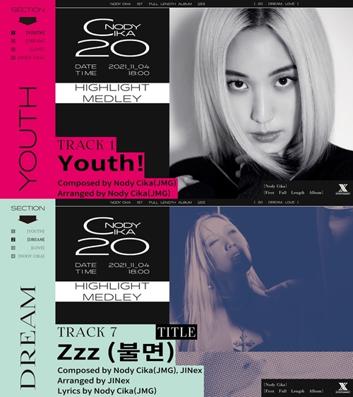 노디시카가 첫 번째 정규 앨범 ‘20’의 하이라이트 메들리 티저가 공개돼 화제를 모았다. 사진=JMG