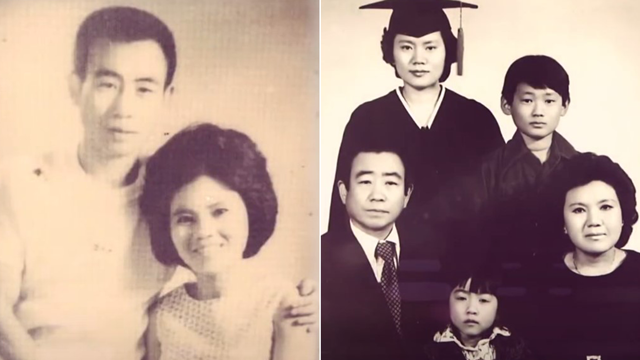 〈왼쪽〉 송해선생과 부인 故 석옥이 여사 〈오른쪽〉 송해선생 가족사진