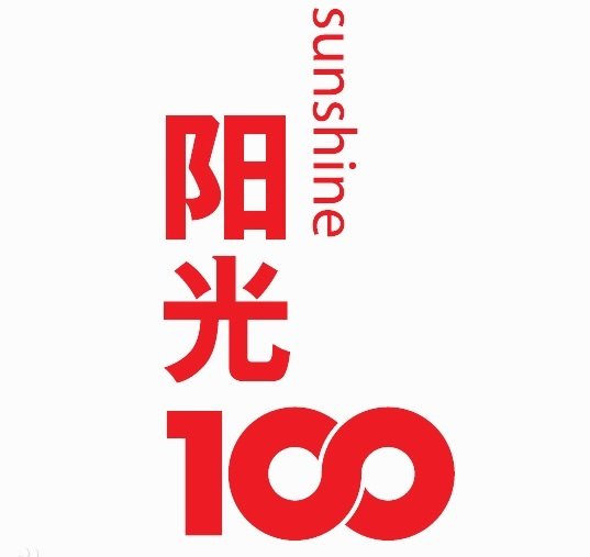 [서울=뉴시스] 중국 대형 부동산 개발업체 양광(陽光) 100 차이나 홀딩스 로고. <사진출처: 중국 바이두> 2021.12.06 /사진=뉴시스