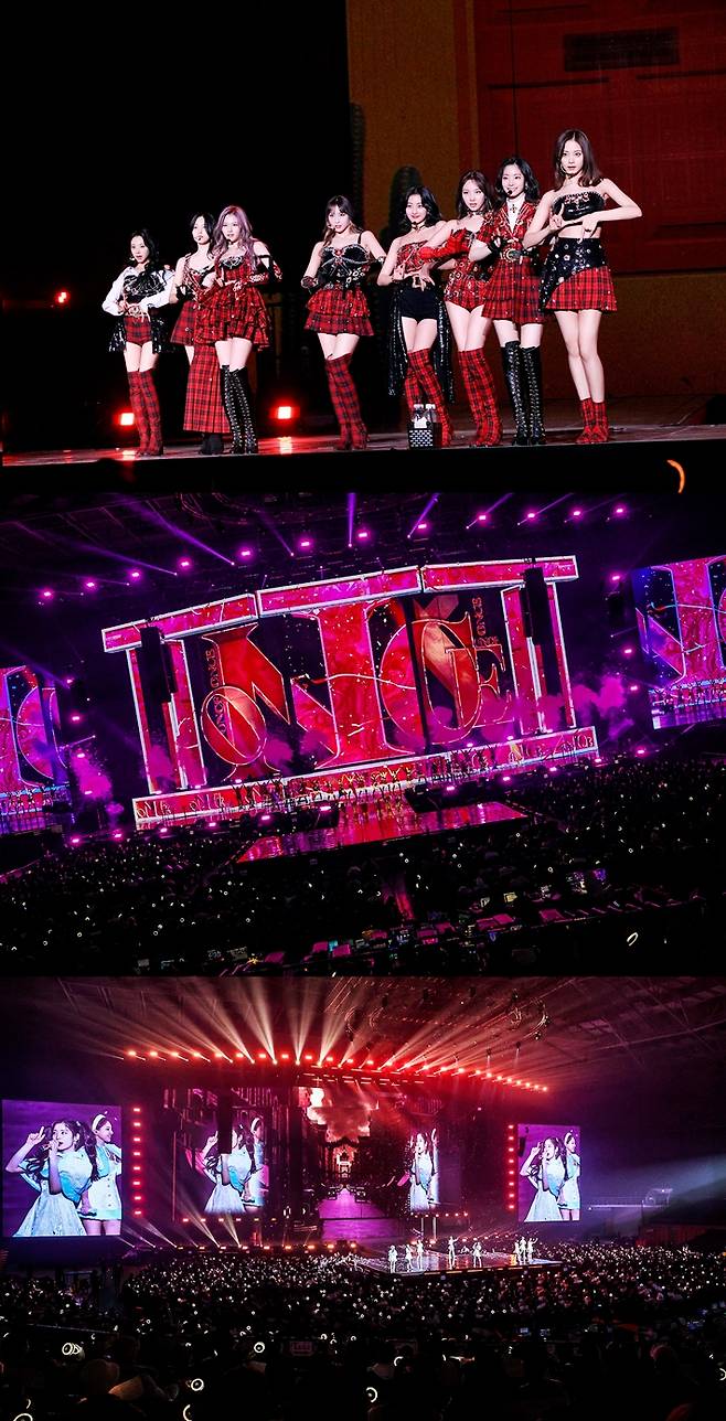 트와이스는 지난달 발매한 정규 3집을 위주로 세트 리스트를 구성해 다양한 무대를 선보였다. JYP엔터테인먼트 제공