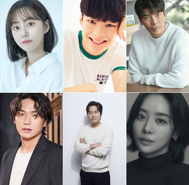 (사진 왼쪽부터 시계 방향으로) 왓챠 오리지널 드라마 '최종병기 앨리스'에 출연하는 배우 박세완, 송건희, 김성오, 차주영, 정승길, 김태훈. 각 소속사 제공