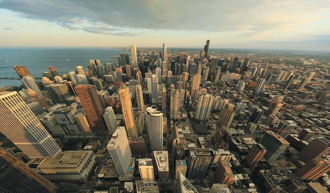 세계적인 기업들이 밀집한 미국 시카고의 빌딩숲. /트위터 캡처