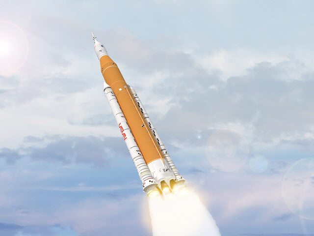 새로운 로켓인 SLS(우주발사시스템) 상상도.(사진=미국항공우주국)