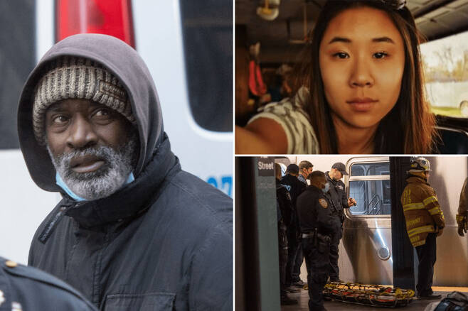 美 지하철서 아시아계 女 떠밀어 죽게 한 흑인 알고보니 정신병력 노숙인
