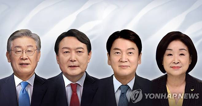 2022 대통령선거 후보 4인 (PG) [홍소영 제작] 사진합성·일러스트