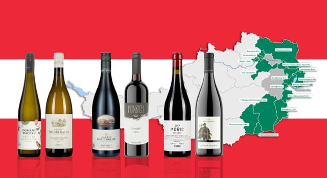 오스트리아 DAC(Districtus Austriae Controllatus) 지정 산지 16곳과 오스트리아 대표 품종으로 만든 와인. 왼쪽부터 그뤼너 벨트리너, 츠바이겔트, 블라우프랜키쉬 각 2종씩. 출처: 각 와이너리 홈페이지, ©Austrian Wine©Austrian Wine