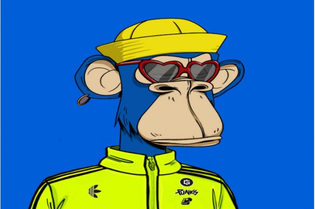 아디다스는 BAYC의 콜라보. 아디다스는 BAYC의 '#8774' 작품을 구입한 뒤 해당 원숭이 캐릭터에 아디다스 제품을 접목해 이를 NFT로 만들어 판매했다. /아디다스 공식 트위터
