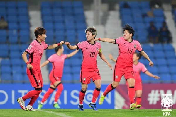 사진= 아시안컵에 출전한 한국 여자축구 대표팀, 대한축구협회 제공