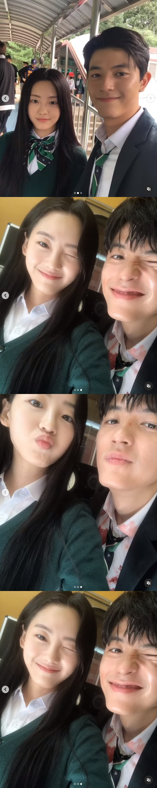 Jo Yi-hyun posted photos and videos taken with Park Solomon on his instagram on the 2nd, along with Jo Yi-hyun saying, Suhyuk, were in our broadcasting room.Nam, wrote Netflix, writing his message after a scene from Now Our School.Park Solomon replied, I was in the art room, he replied.The two in the video are friendly. They show off their cute charms, such as laughing and winking together. Unlike the now our school, they look full of smiles.On the other hand, Netflix My School Now is gathering topics such as climbing to the top of the world in a day.