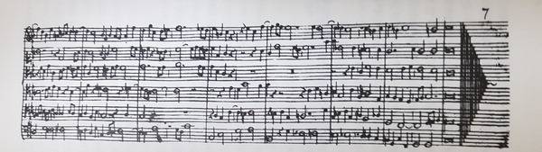 바흐 카논 ‘음악의 헌정’도 저자에게 같은 영감을 줬다. ‘6성 리체르카레’ 중 마지막 악보.