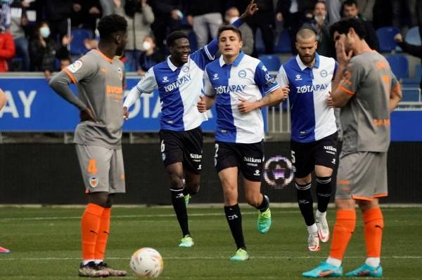 득점 후 기뻐하는 마마두 로움(6번). 사진|라리가 사무국 제공