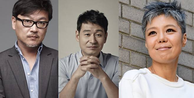 더불어민주당 이재명 후보 공개지지를 선언한 배우 김의성, 박혁권, 가수 이은미. 사진ㅣ스타투데이DB