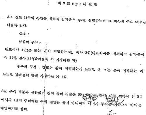 세아주택 기대석 대표와 포스트개발 김 모 회장의 공동사업약정서, 2013. 11. 13