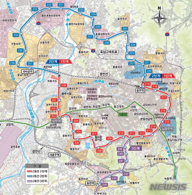 [광주=뉴시스] 광주도시철도 역세권 지도 (이미지=호남지방통계청 제공) 2021.09.30 photo@newsis.com