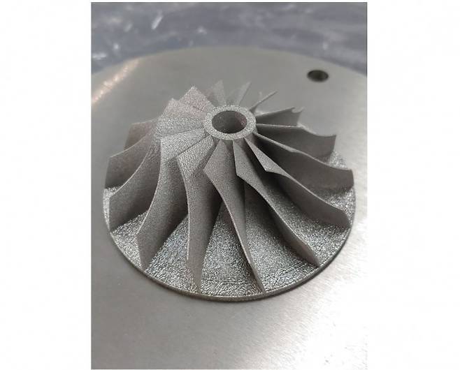 연구원 개발 3D 프린터로 제작한 임펠라 시제품이다. 원자력연 제공