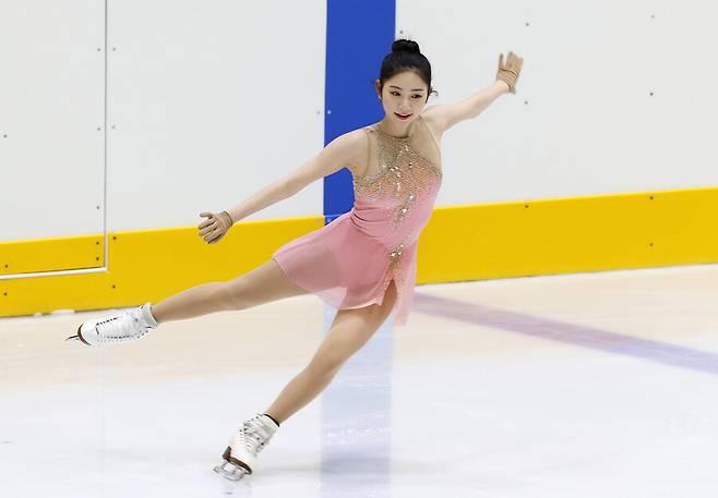 ▲ 제103회 전국동계체육대회 피겨 스케이팅 대학부 A조 여자 싱글 쇼트프로그램에 출전한 최다빈 ⓒ연합뉴스