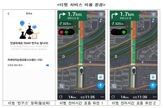 티맵 서비스 이용 환경(서울시 제공).© 뉴스1