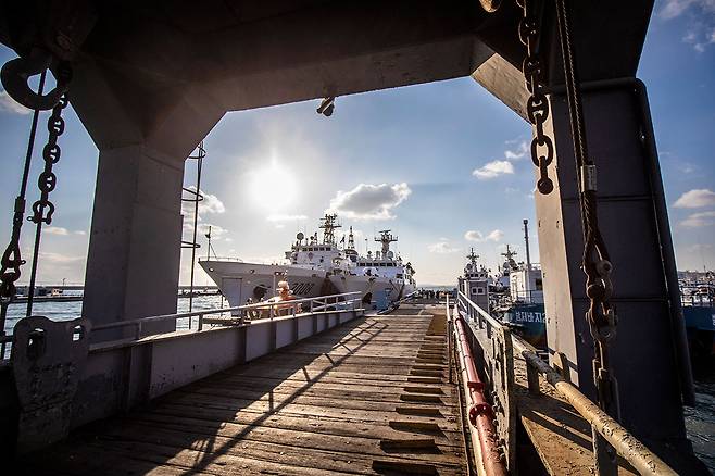 2월15일 서해5도특별경비단의 경비 함정이 인천해양경찰서 전용부두에 정박해 있다. ⓒ김흥구