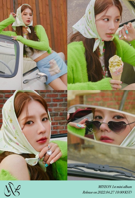 Woman) Kids Mi-yeon snipered at fan Sim with fresh visualsCube Entertainment released Mi-yeons first Solo mini album My (MY) fourth concept image on the official SNS channel of the children at midnight on the 21st.In the image, Mi-yeon used a scarf to complete his lovelook, taking a pose in front of the classic moods old car, with a unique atmosphere.The fresh visuals were also outstanding. Mi-yeon was wearing a pose with various props, including sunglasses and ice cream.My song contains six tracks. The title song is Drive. The emotional guitar sound stands out. Mi-yeons clear and refreshing vocals are added to it.The agency said, The title song Drive contains a message that you should not lose your mind to keep your color.In addition, Rose (Softly), Te Amo (TE AMO), Chazing (Feat).JUNNY), Showers and other genres of songs.It is the first Solo album in four years of debut. Mi-yeon has been recognized for her outstanding singing skills as the main vocals of (girls) children.Meanwhile, Mi-yeon will announce My through the main online music site at 6 pm on the 27th.