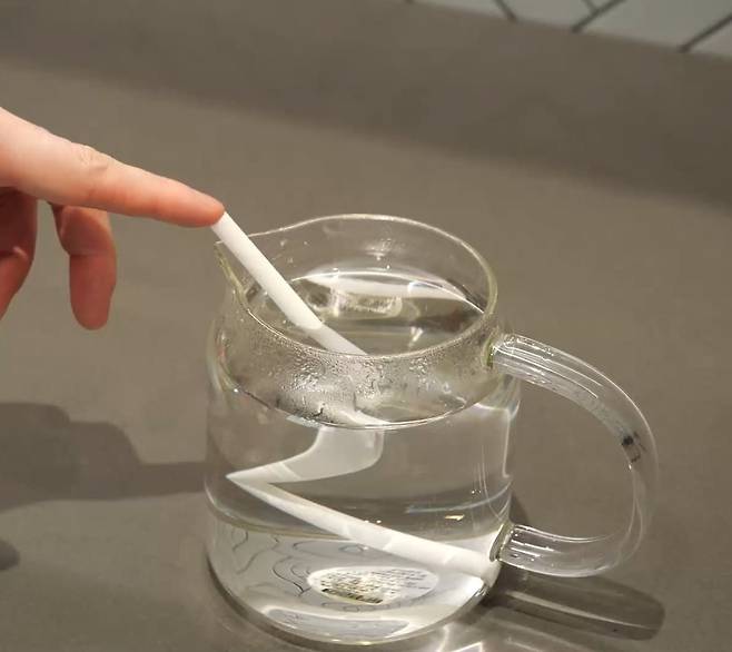 옥수수 소재로 만든 빨대. 편광현 기자