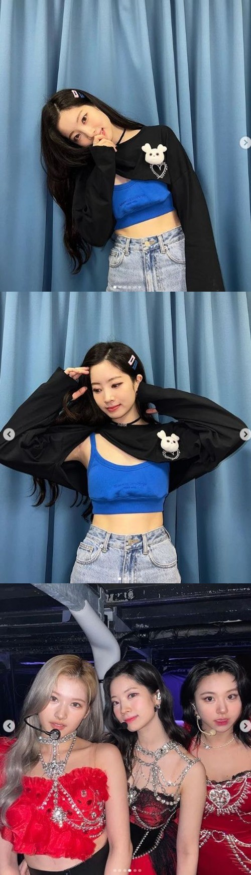 TWICE Dahyun has released a cute yet unconventional recent photo.On the 26th, TWICE official Instagram showed several photos of the members, which led to the fans response.In the photo, Dahyun robbed his gaze at once in a bold fashion that reveals a narrow ant waist in a Bra top.In another photo, Dahyun appeared to pose affectionately with Sana and Chae Young, who were together at a Japanese concert.The fans who saw the photos responded in various ways such as I am strong from morning, TWICE friendship, eternal, I was surprised to know that I was wearing only underwear.
