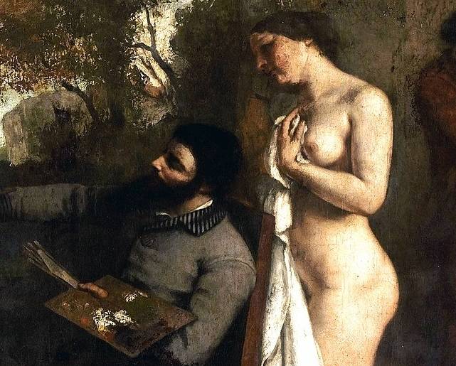귀스타브 쿠르베, 화가의 작업실 : 화가로서의 7년 생활이 요약된 참된 은유(일부), 1854~1855, 361 x 598 cm