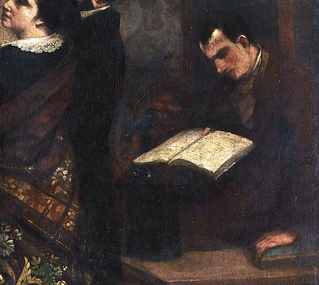 귀스타브 쿠르베, 화가의 작업실 : 화가로서의 7년 생활이 요약된 참된 은유(일부), 1854~1855, 361 x 598 cm