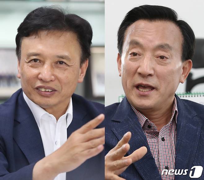 좌측부터 이동권 후보, 박천동 후보.© 뉴스1