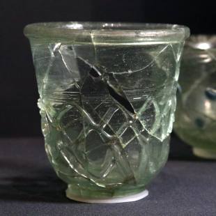 A Roman glass cup from the sixth-century Silla tomb Seobongchong in Gyeongju, North Gyeongsang province, was excavated in 1926. It is on display at the National Museum of Korea in Seoul.