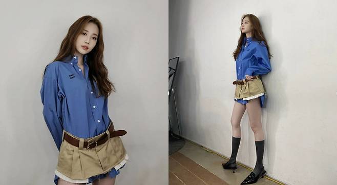 Yura, a girl from Girls Day, boasted of her beauty.Yura released a few photos on his 15th day with an article entitled Pictorial Field Cut on his instagram.In the photo, Yura is attracting attention with her UNIQue style of blue shirt under a short mini skirt, and her beautiful beauty is more noticeable in her UNIQue fashion.