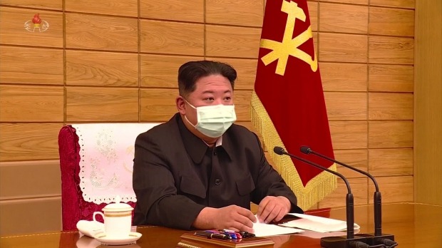 마스크를 쓴 김정은 북한 국무위원장 /사진=연합뉴스