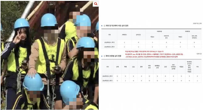누리꾼이 증거로 공개한 김가람의 과거 사진과 학교폭력 공시정보. /사진=온라인 커뮤니티 갈무리