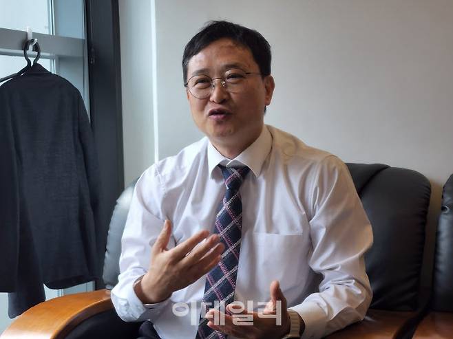 김영덕 씨티싸바이오 사장이 동탄신도시에 위치한 본사에서 지난달 28일 이데일리와 인터뷰 중이다. (사진=김지완 기자)