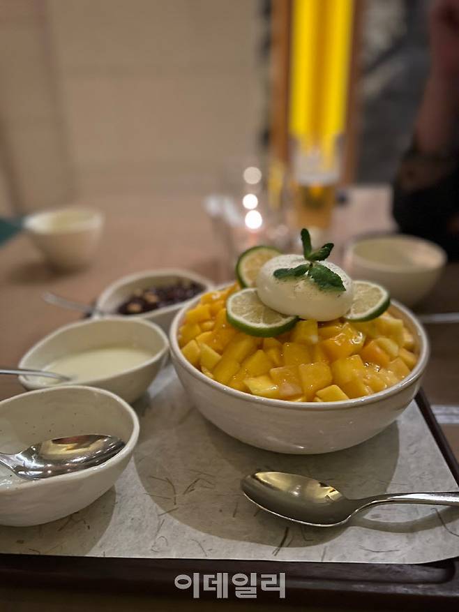 ▲그랜드하얏트 서울 애플망고 빙수. (사진=백주아 기자)