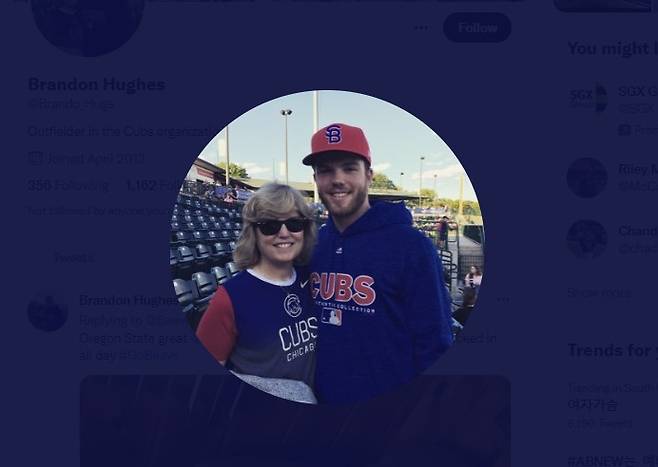 시카고 컵스 투수 브랜든 휴즈가 18일(한국시간) 메이저리그 데뷔전에서 1⅔이닝 5탈삼진 호투를 펼쳤다.(브랜든 휴즈 SNS 캡처) © 뉴스1