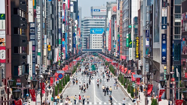일본 도쿄의 번화가인 긴자 거리. /트위터캡처