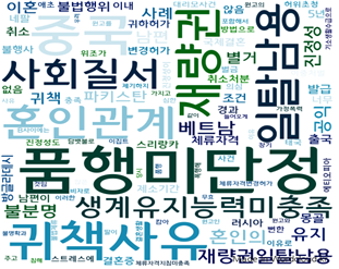 워드클라우드 서비스를 통해 판결문에 나오는 주요 단어의 빈도를 시각화했다.