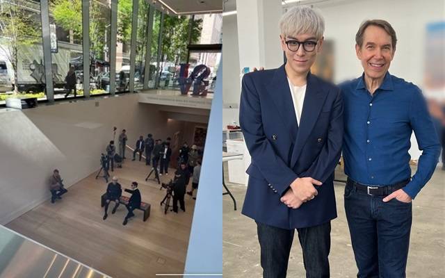 다양한 방식으로 실험적 콘텐츠를 제작하고 있는 탑. 탑은 해당 콘텐츠뿐만 아니라 수년 동안 작업해 온 음악으로 솔로 가수 컴백도 준비하고 있다. 오른쪽 사진 유명 아티스트 Jeff Koons(우측). /더팩트 독자 제공