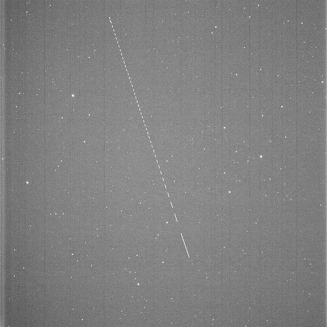 아울넷으로 관측한 누리호 우주물체 중 성늠검증위성./사진제공=천문연구원