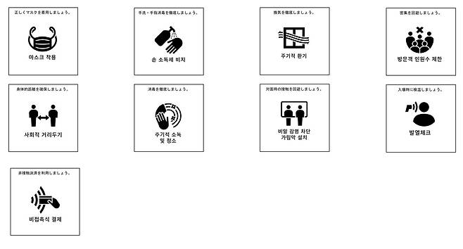 개별 감염 방지책의 리플릿(일본정부관광국 제공)© 뉴스1