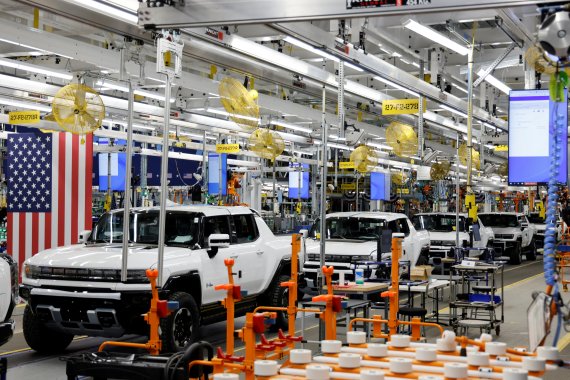 미국 미시간주 디트로이트의 제너럴모터스(GM) 산하 GMC 전기차 공장.로이터뉴스1