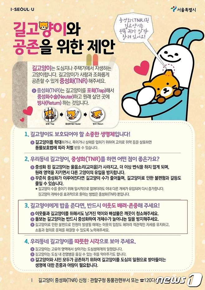 길고양이와 공존을 위한 서울시 포스터 © 뉴스1