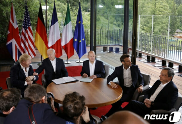 주요 7개국(G7) 정상들이 독일 바이에른주 엘마우성에서 정상회담을 진행했다. (사진=로이터/뉴스1)