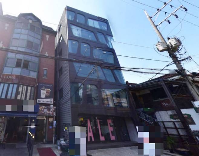강민경이 매입한 서울 마포구 합정동 지상 5층 빌딩. /사진=네이버 지도