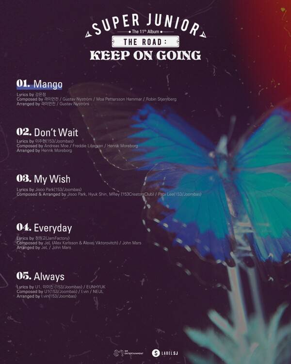 ▲ 슈퍼주니어가 11집 트랙리스트를 공개했다. 제공|레이블SJ
