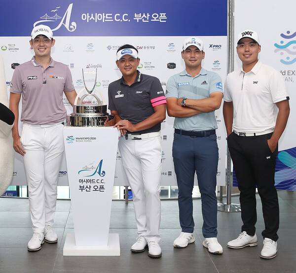 2022년 한국프로골프(KPGA) 코리안투어 신설 대회인 아시아드CC 부산오픈에 출전하는 김비오, 박상현, 이준석, 신상훈 프로. 사진제공=KPGA