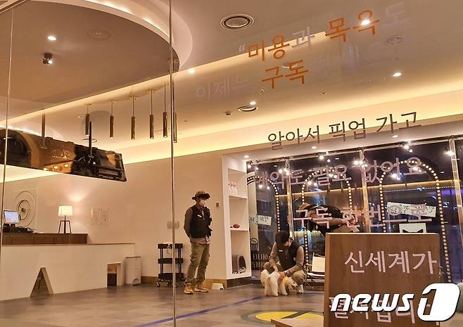 어나더베이비에서 근무하고 있는 애견미용사와 훈련사 © 뉴스1 최서윤 기자