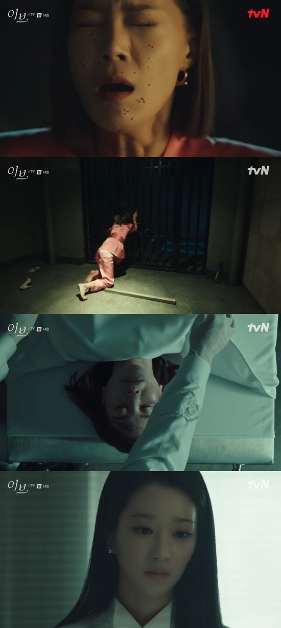 In the TVN drama Eve, which aired on the 14th, a picture of Jeon Gook-hwan, who killed Jang Moon-hee (Lee Il-hwa), was drawn.Jang Mun-hee was kidnapped and tortured in the basement. Jang Mun-hee continued to threaten to withdraw his lawsuit, but Jang Mun-hee did not hesitate.Han Sora (wired) secretly approached the basement after learning that the brink was carrying Jang Mun-hui.He had gone to pick up Jang Moon-hee to turn his mind of Kang Yoon-gyeom, who knew the secret of Sean Gelael (Seo Ye-ji) and did not love him.Get your head up. Nobodys been trapped here and survived. You have to go. I dont care what you do.I just need to find my husband, Han Sora said, preparing to take Jang Mun-hee out, but Jang Mun-hee did not give up on Han Sora.I saw you were already punished, Sean Gelael lied, but he is a true child, he said, and I think my husband is going to go back to a woman like you.You and your father dont know what authenticity is. You betray each other and die lonely and lonely. Thats punishment.Han Sora cursed Jang Mun-hee and forced him out, but this fact was immediately caught by the brinkman.I have to make X give up this lawsuit, Han Sora said, confirming that he had taken Jang Mun-hee and asked, Why did you bring Jang Mun-hee?I know I have this woman, I know, if he knows (its a big deal), Han Sora said in a bout, put it down.This X was so fucking crazy to die, he shouted.I will not divorce, Han Sora, who begged, is divorce a problem?If I do this lawsuit, I can not get out of prison until I die. Seo Eun-pyeong (Lee Sang-yeop) came to the house with the police, and the bhanpanro showed a panic.The bout that recovered Jang Mun-hees blood is dragging Han Sora into the basement. The bout that violenced Han Sora said, If you released Jang Mun-hee,Youre not worth living like your mother, youre crazy X to a man, he shouted, keeping Han Sora in the basement.The brinkman dumped Jang Mun-hees body into the sea, and the citizens report that found it led to the news of Jang Mun-hees Death.Lee, who identified Jang Mun-huis body, was fiery.Photo = TVN broadcast screen