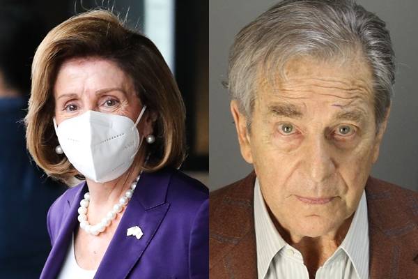 낸시 펠로시 미 하원의장이 4일 서울 용산구 그랜드하얏트호텔에서 숙박한 뒤 밖으로 나오고 있다. 오른쪽 사진은 지난 5월 29일(현지시간) 미국 캘리포니아주 북부에서 음주운전 혐의로 체포된 뒤 나파 카운티 보안관실에서 촬영된 폴 펠로의 증명사진. 폴은 펠로시 의장의 남편이다. AP뉴시스