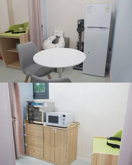 수유를 위한 공간과 가전 기기도 구비돼 있다.